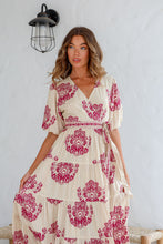 Load image into Gallery viewer, Rosé Bloom wrap dress