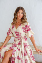 Load image into Gallery viewer, Rosé Bloom wrap dress