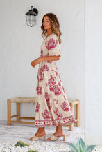 Load image into Gallery viewer, Rosé Bloom wrap dress
