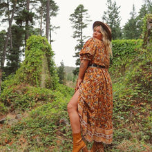 Load image into Gallery viewer, Raya Maxi Dress in Flametree