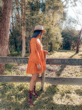 Load image into Gallery viewer, Toral Mini Dress in Rust