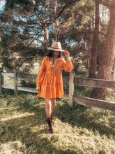 Load image into Gallery viewer, Toral Mini Dress in Rust