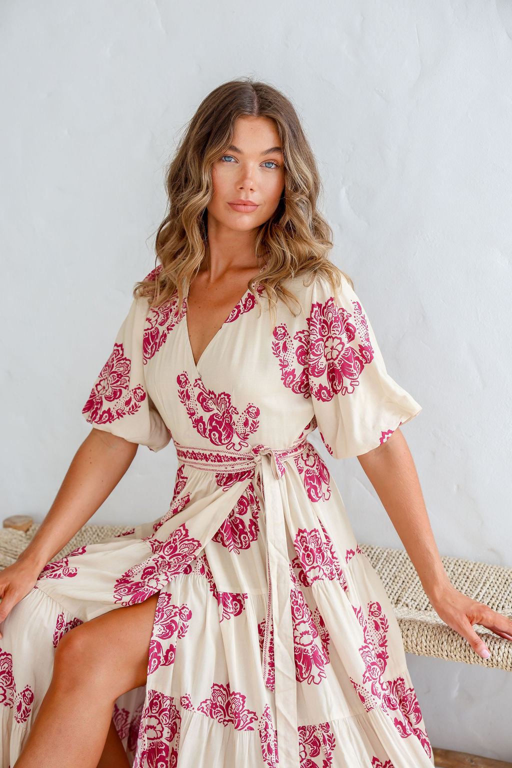 Rosé Bloom wrap dress
