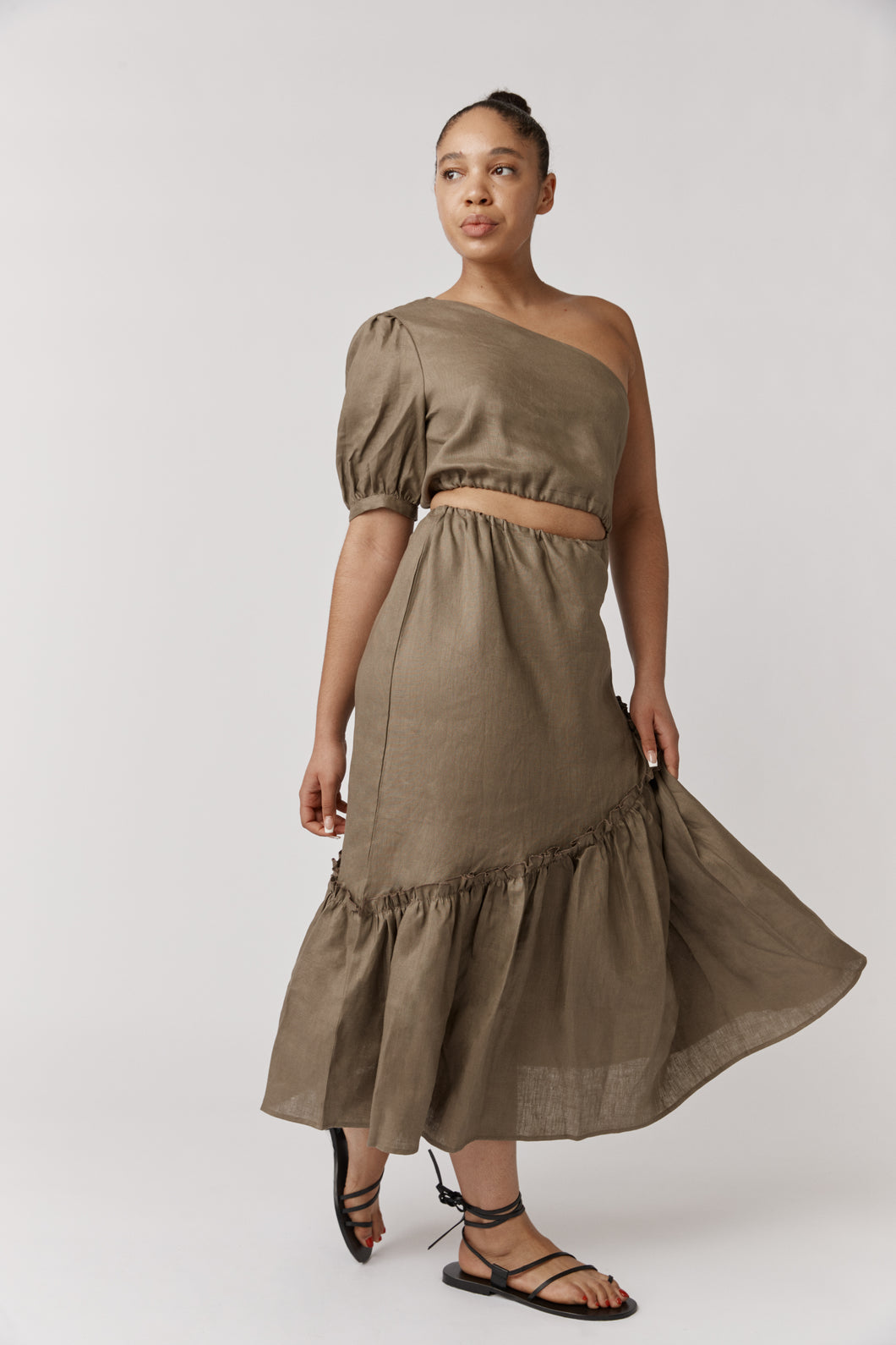 Eleanor One Shoulder Midi