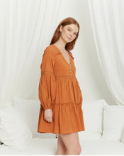 Load image into Gallery viewer, Toral Mini Dress in Rust
