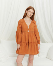 Load image into Gallery viewer, Toral Mini Dress in Rust
