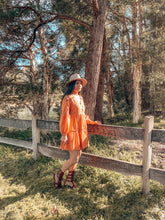 Load image into Gallery viewer, Toral Mini Dress in Rust
